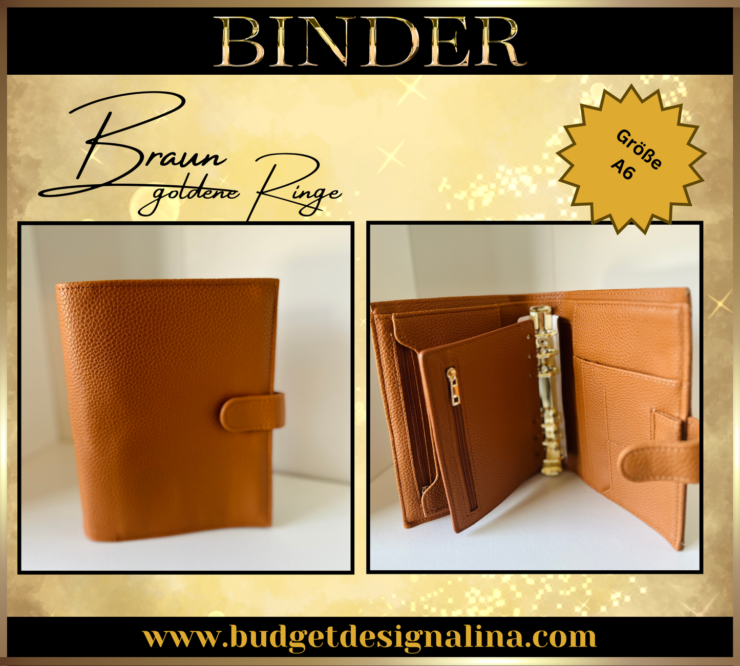 B-WARE A6 Deluxe Binder mit Reißverschluss Flyleaf