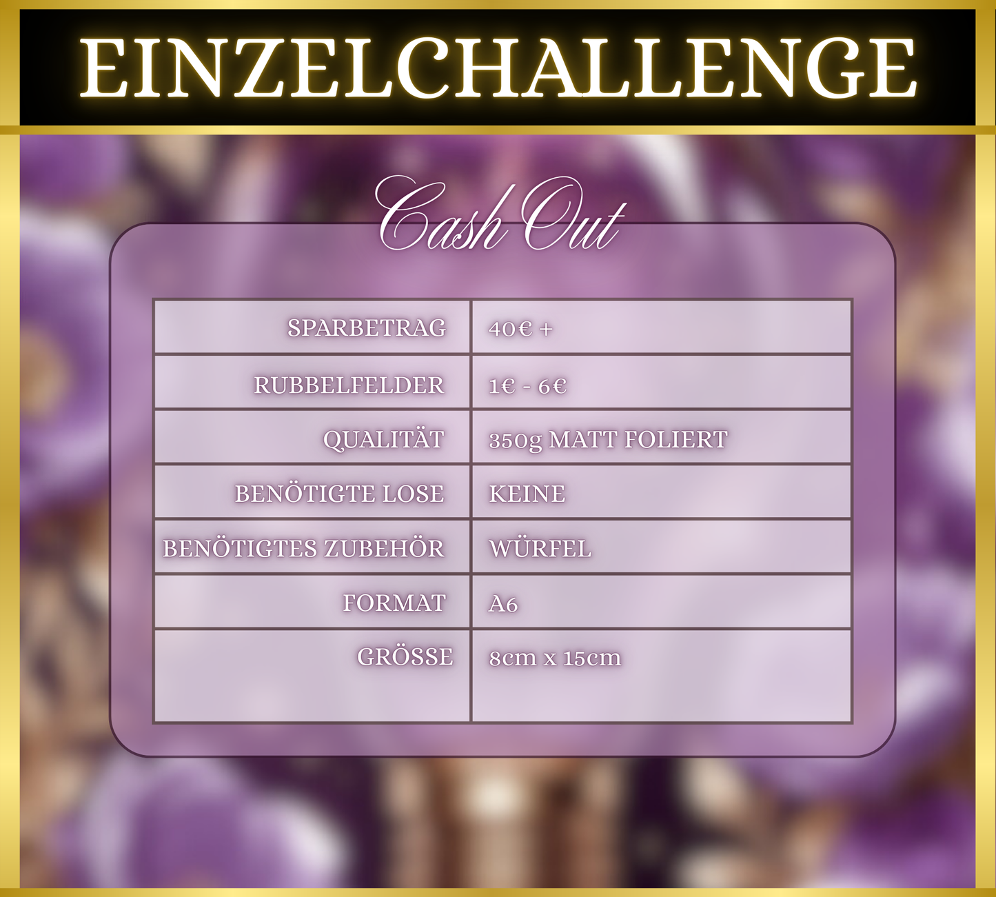Cash Out - Einzelchallenge (matt foliert)