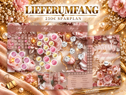 250€ Flower Sparplan 3er Klappkarte
