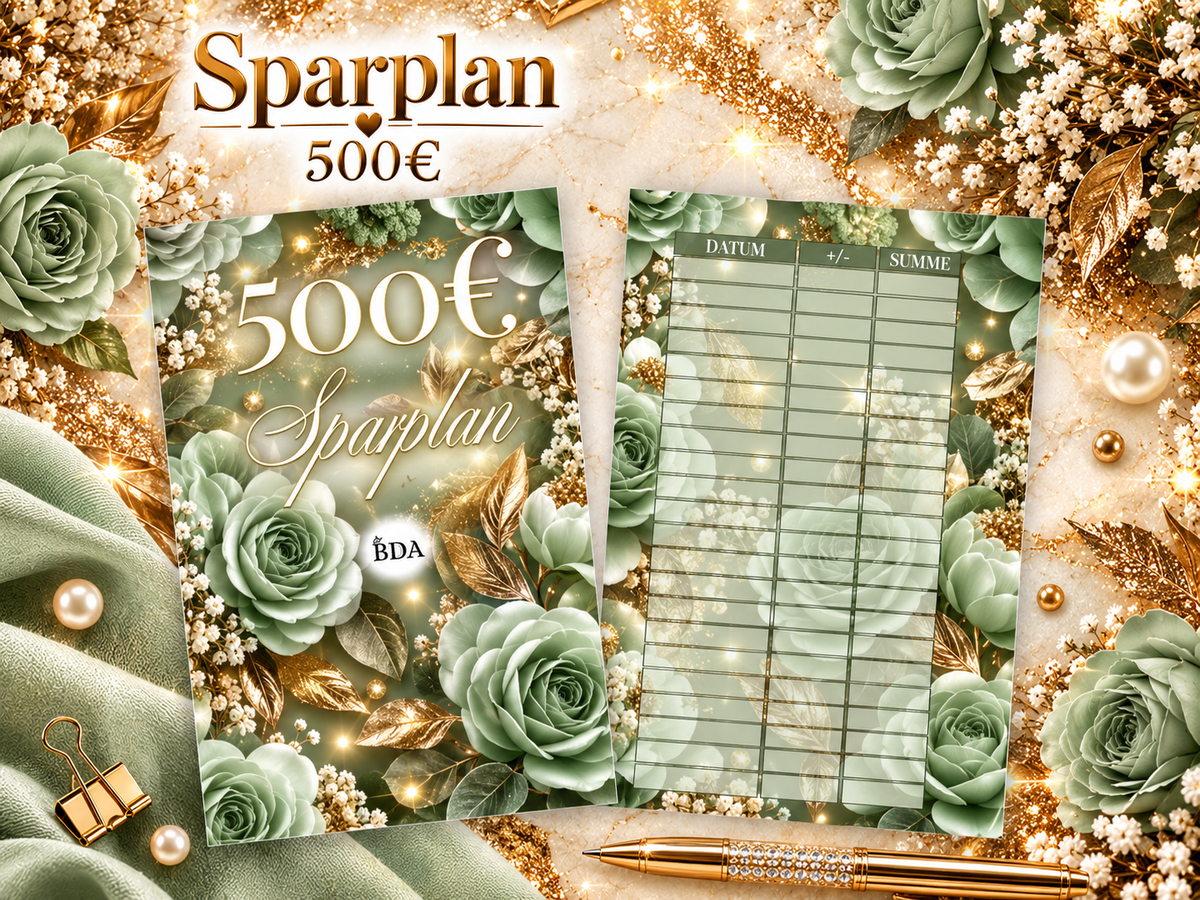 500€ Flower Sparplan 3er Klappkarte