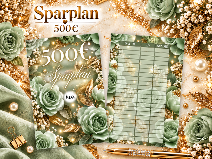 500€ Flower Sparplan 3er Klappkarte