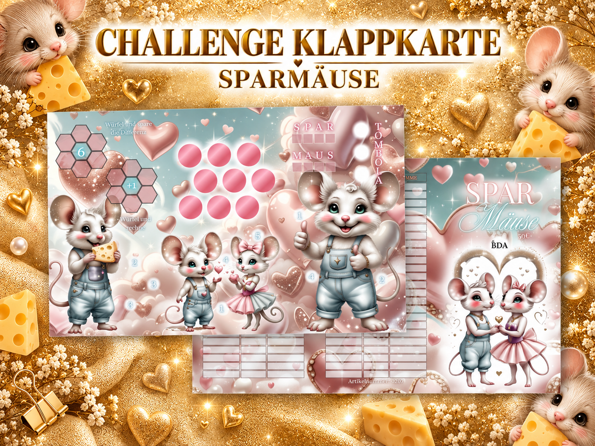 Sparmäuse 3er Klappkarte