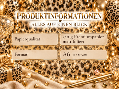 A6 Deckblatt MATT foliert - Geburtstage LEO
