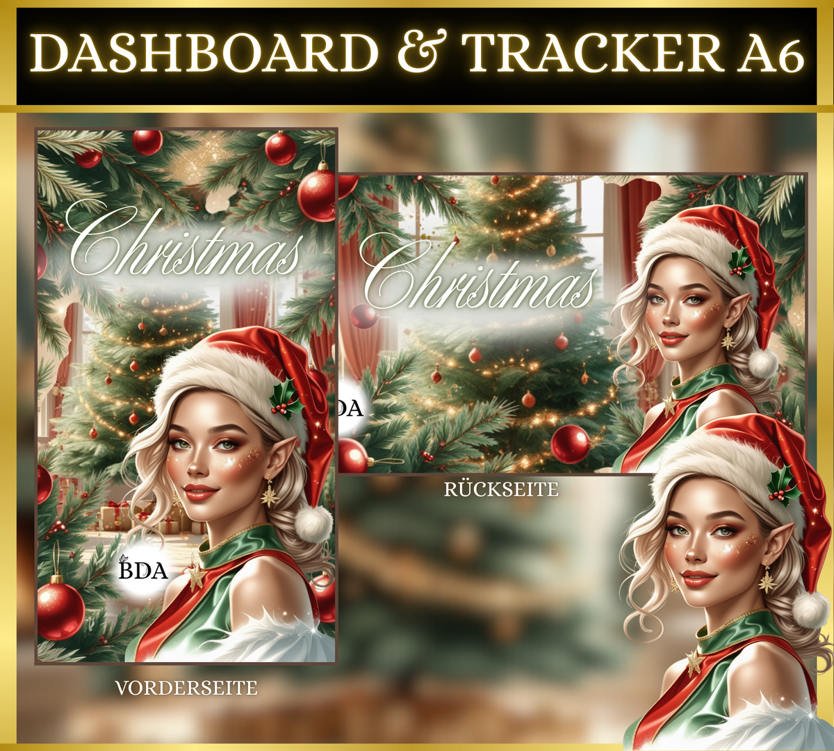 A6 Dashboard & Tracker MATT foliert - Christmas