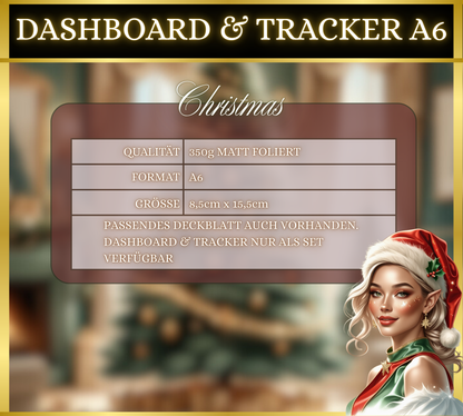 A6 Dashboard & Tracker MATT foliert - Christmas
