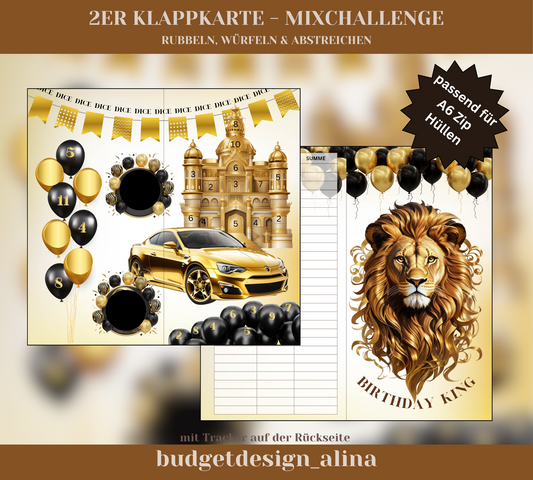 Birthday King 2er Klappkarte Mixchallenge