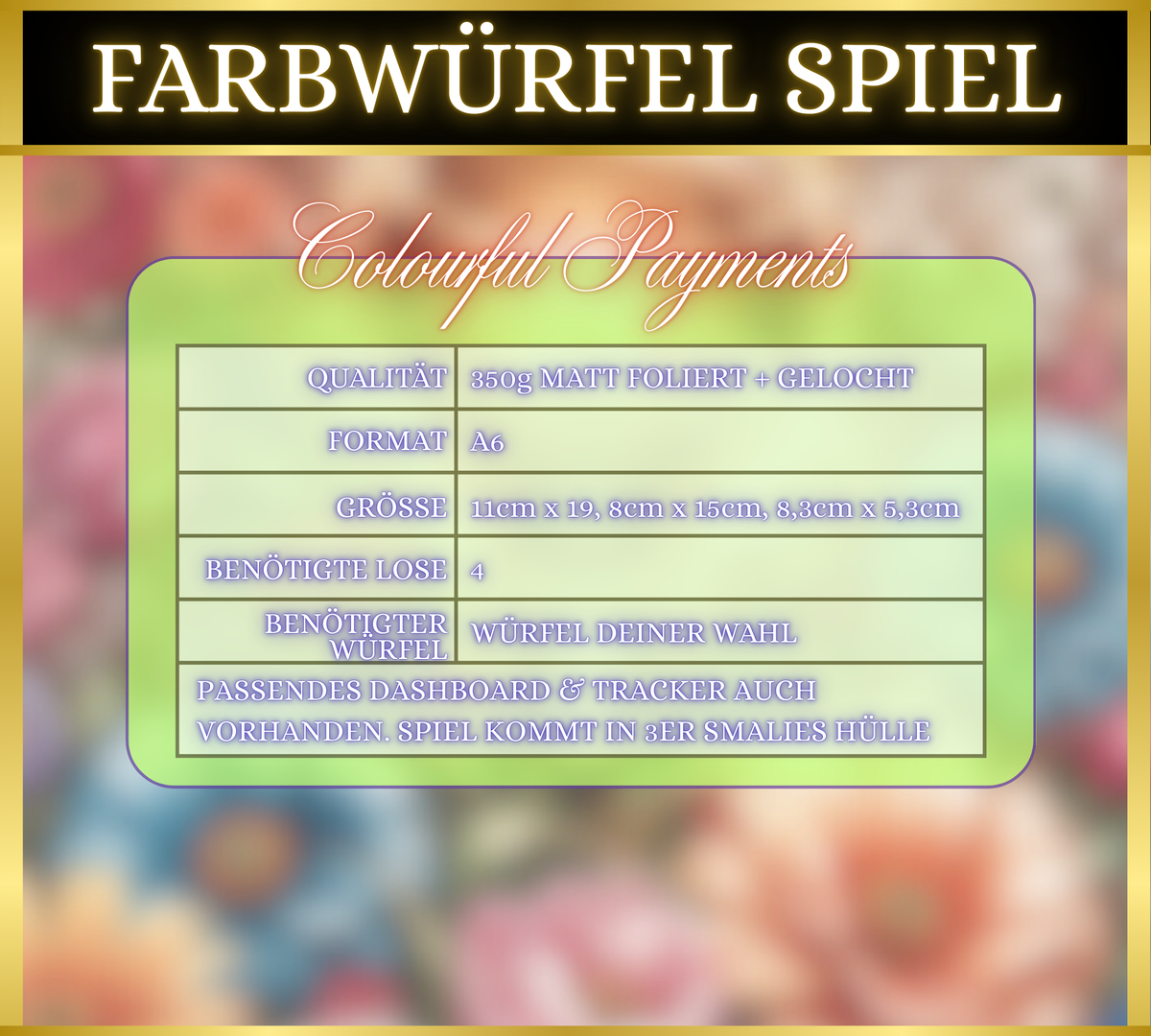 Colourful Payments (komplett matt foliert)