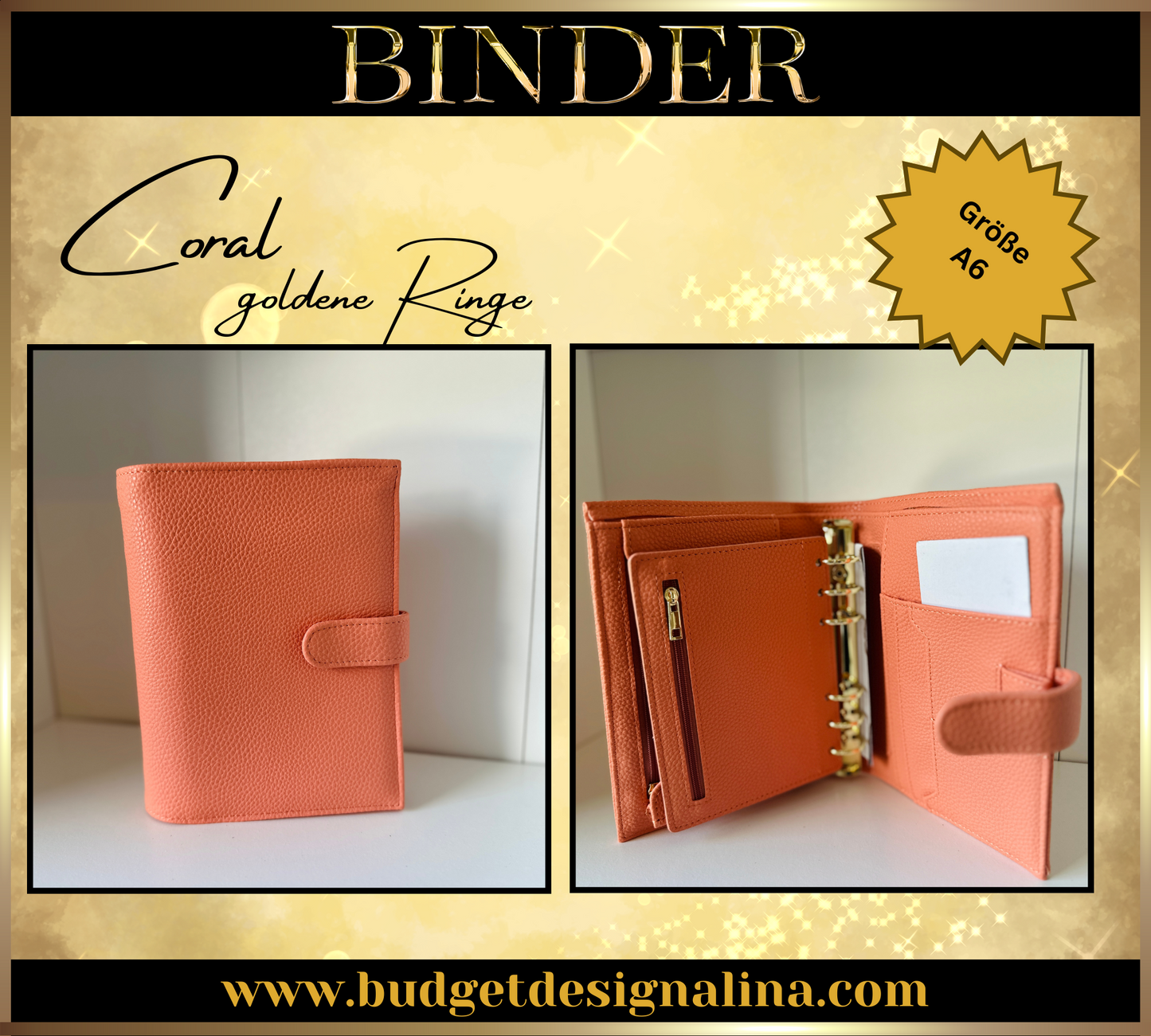 A6 Deluxe Binder mit Reißverschluss Flyleaf