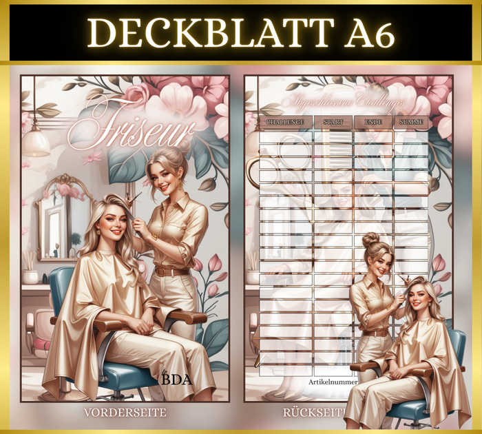 A6 Deckblatt MATT foliert - Friseur