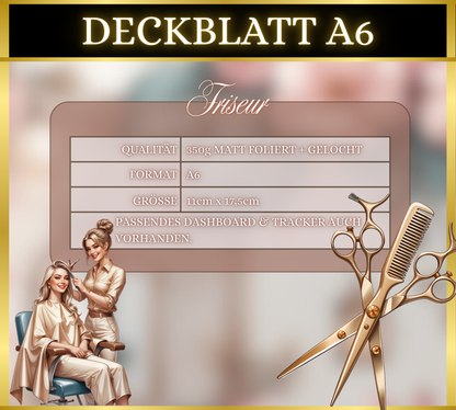 A6 Deckblatt MATT foliert - Friseur