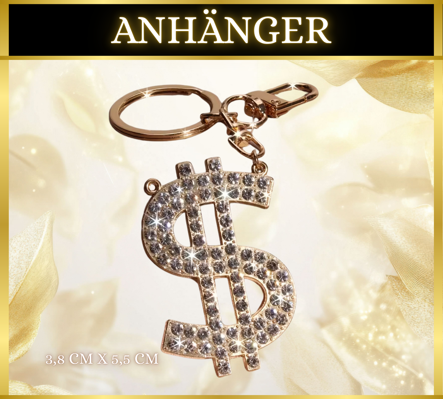 Anhänger Dollarzeichen Strass