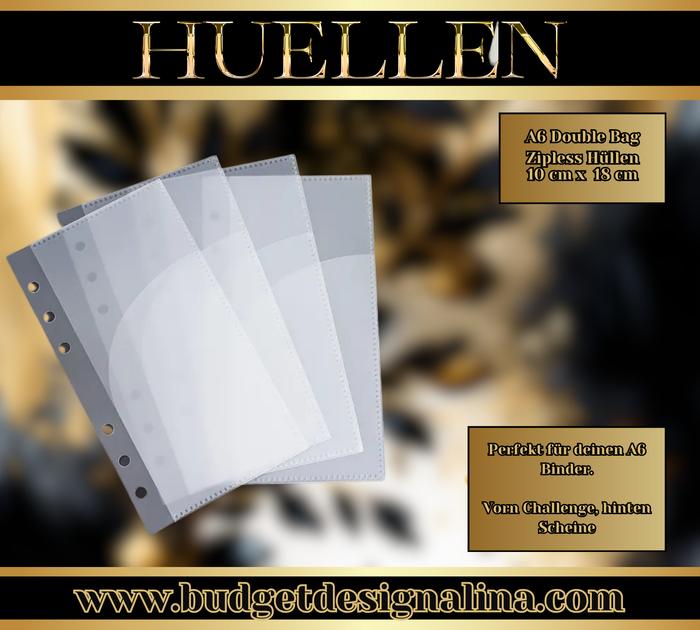 A6 Double Bag Zipless Hüllen Frosty (5er Set) B-Ware
