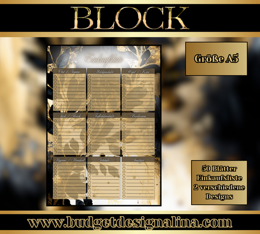 Block A5 "Einkaufliste" (2 Designs)