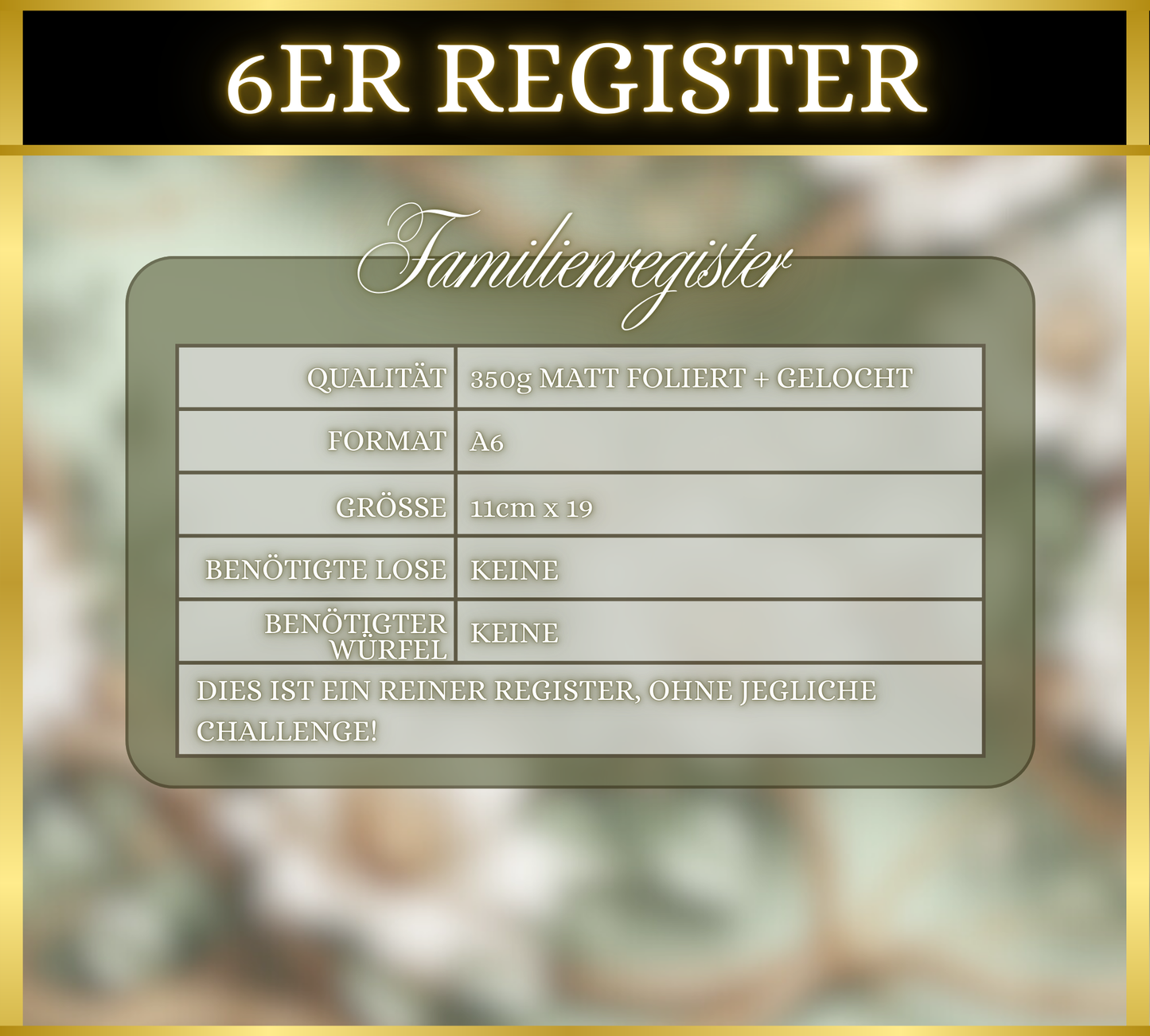 Register "Zufallschallenges" Familie