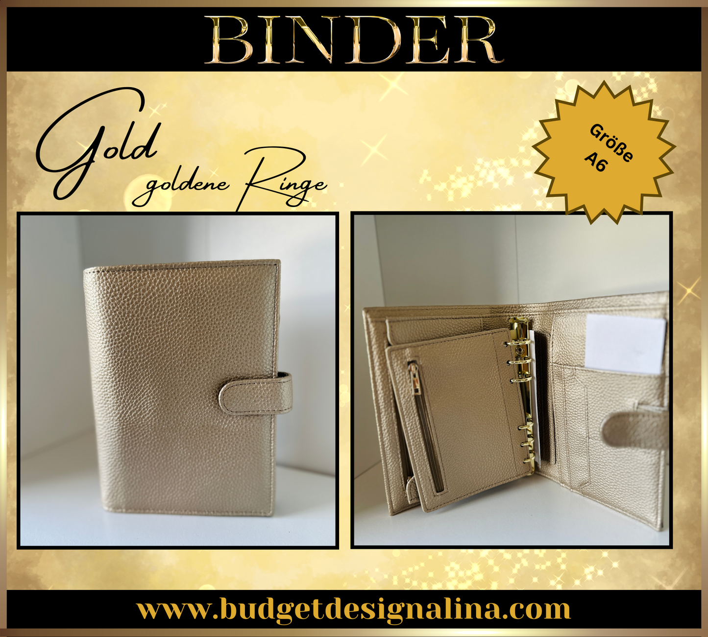 A6 Deluxe Binder mit Reißverschluss Flyleaf