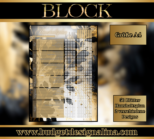 Block A4 "Haushaltsplan" (2 Designs)