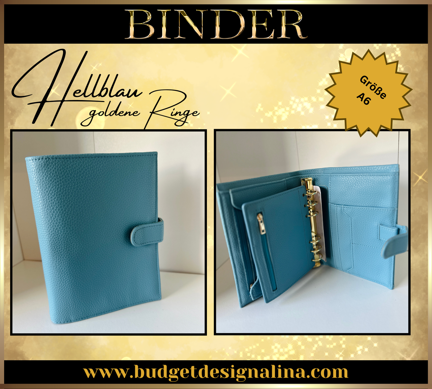 A6 Deluxe Binder mit Reißverschluss Flyleaf