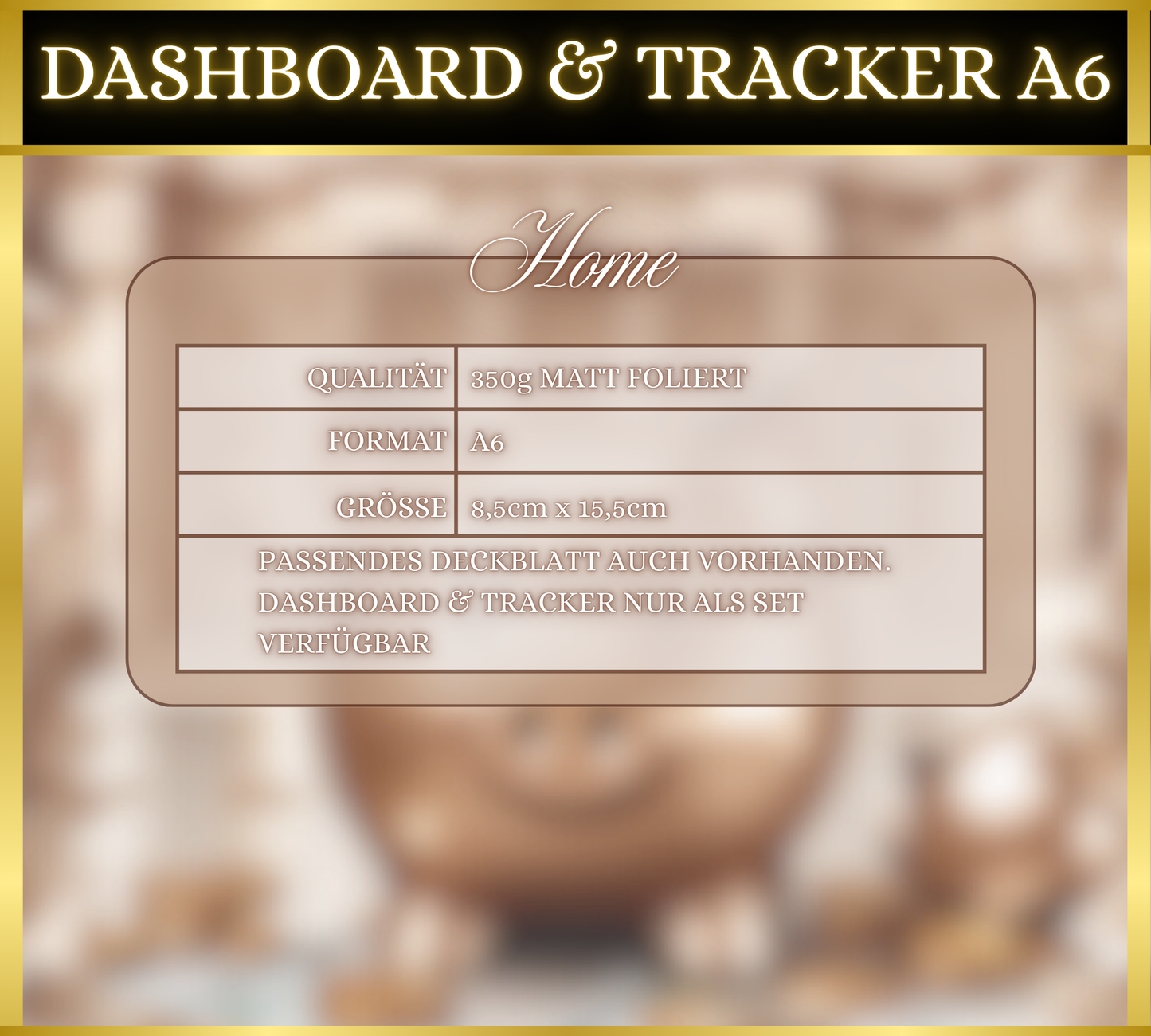 A6 Dashboard & Tracker MATT foliert - Home