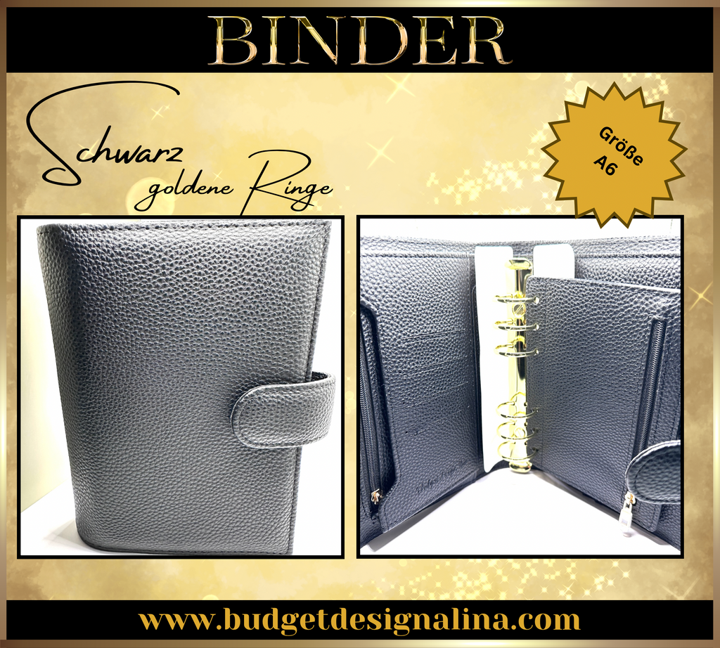 ABVERKAUF A6 Deluxe Binder mit Reißverschluss Flyleaf 3cm Ringe