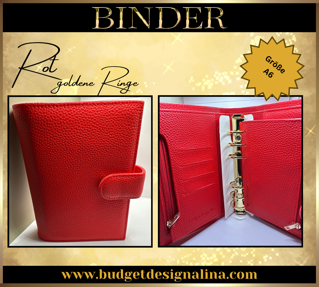 ABVERKAUF A6 Deluxe Binder mit Reißverschluss Flyleaf 3cm Ringe