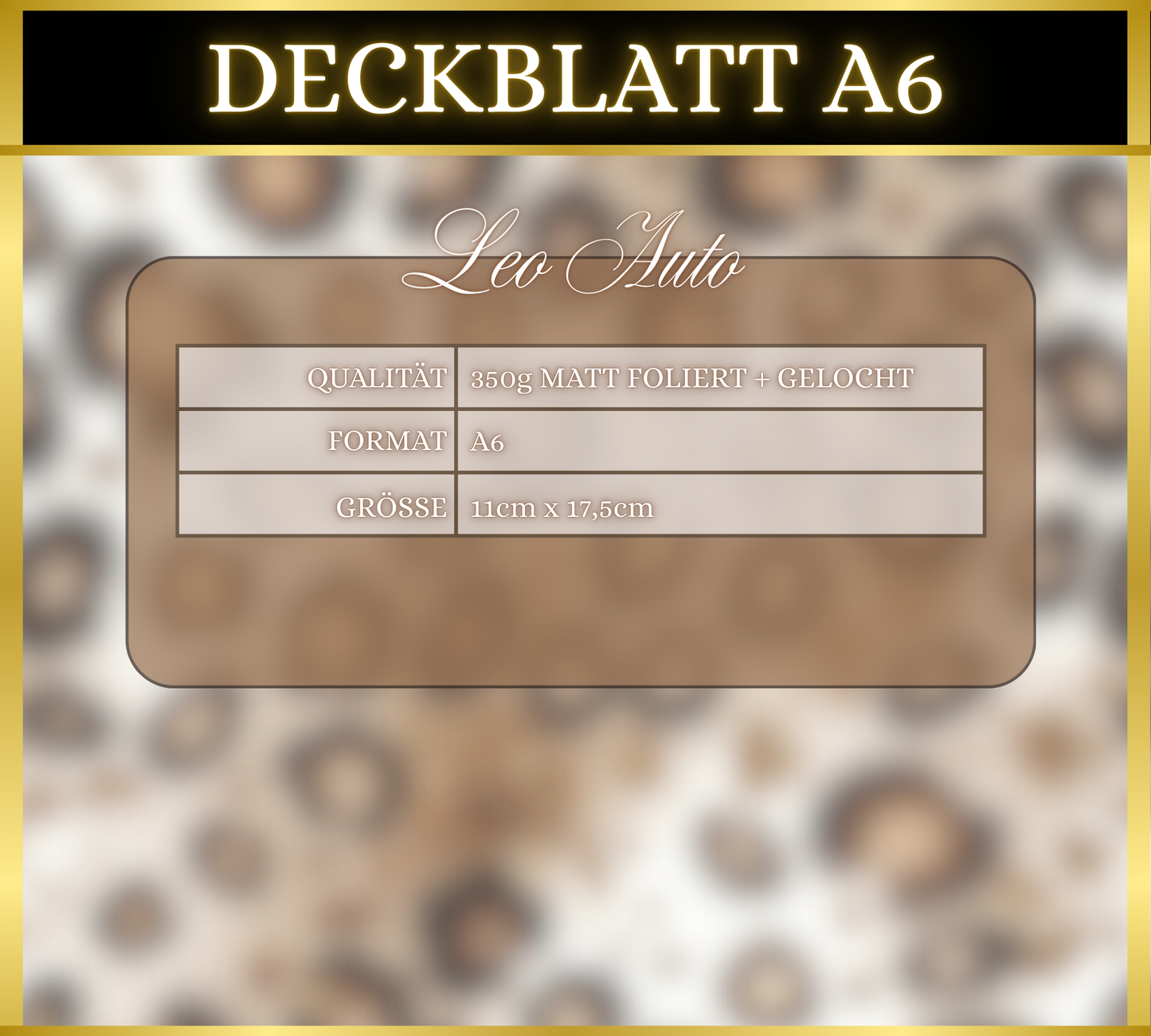 Leo Deckblatt (matt foliert) - Auto