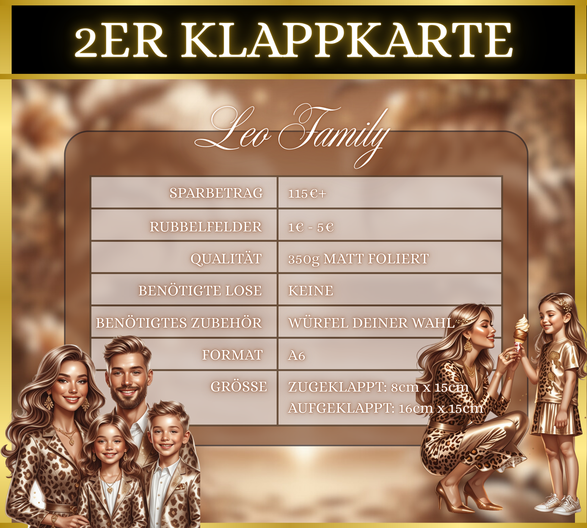 Leo Family 2er Klappkarte