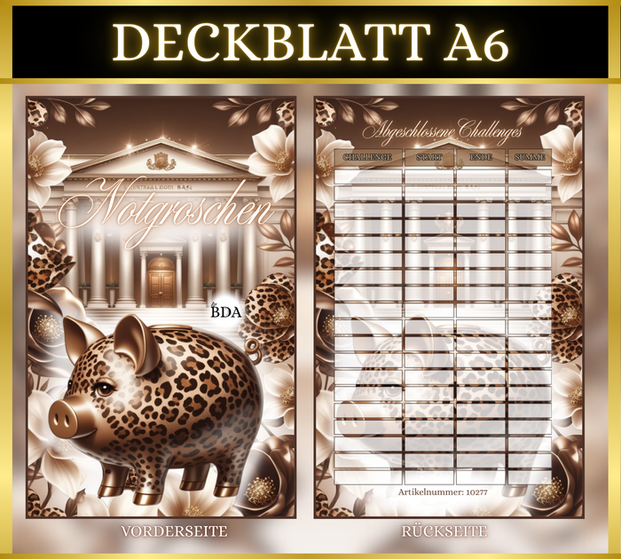 A6 Deckblatt MATT foliert - LEO Notgroschen