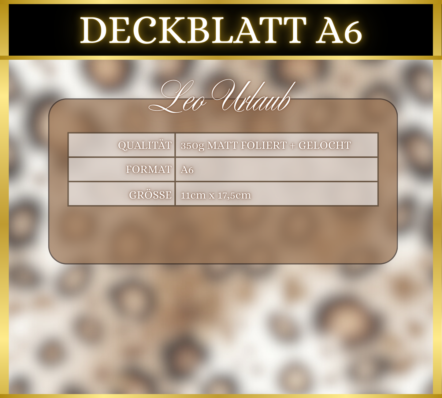 Leo Deckblatt (matt foliert) - Urlaub