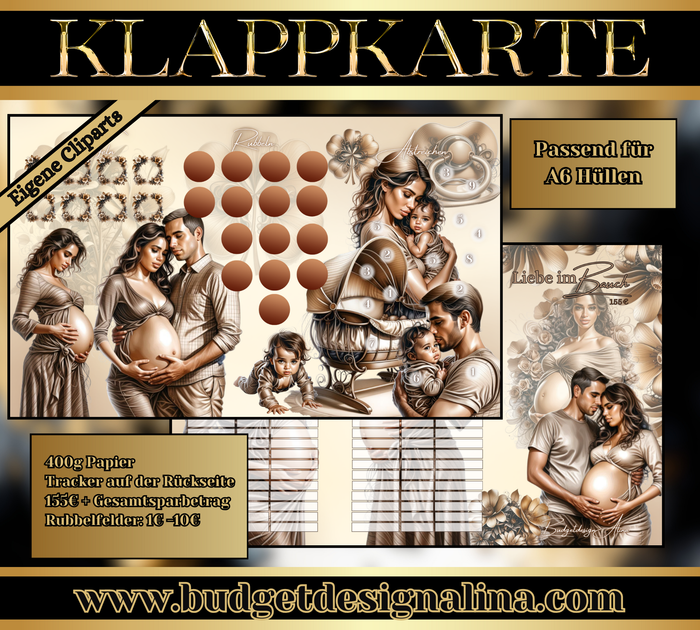 Liebe im Bauch 3er Klappkarte