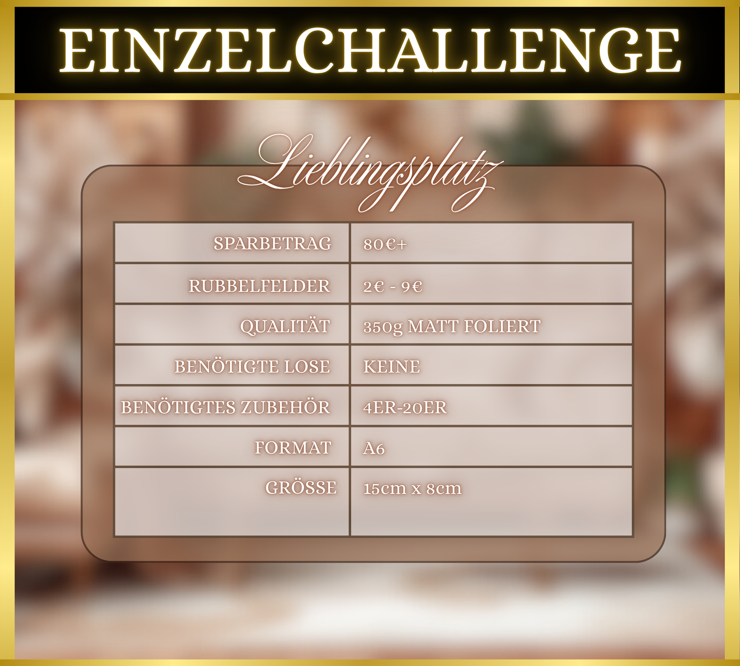 Lieblingsplatz - Einzelchallenge (matt foliert)