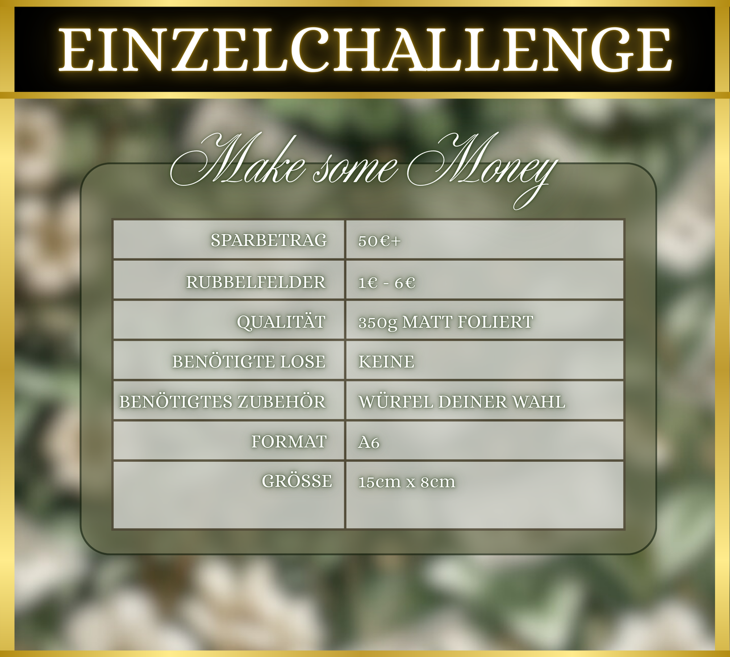 Make some Money - Einzelchallenge (matt foliert)