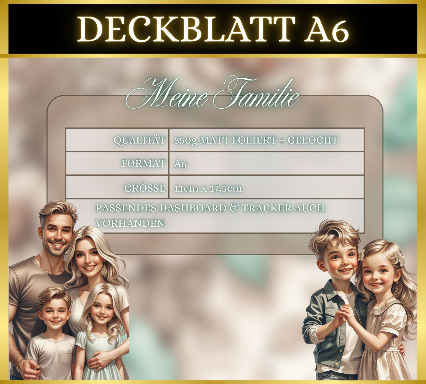 A6 Deckblatt MATT foliert - Meine Familie