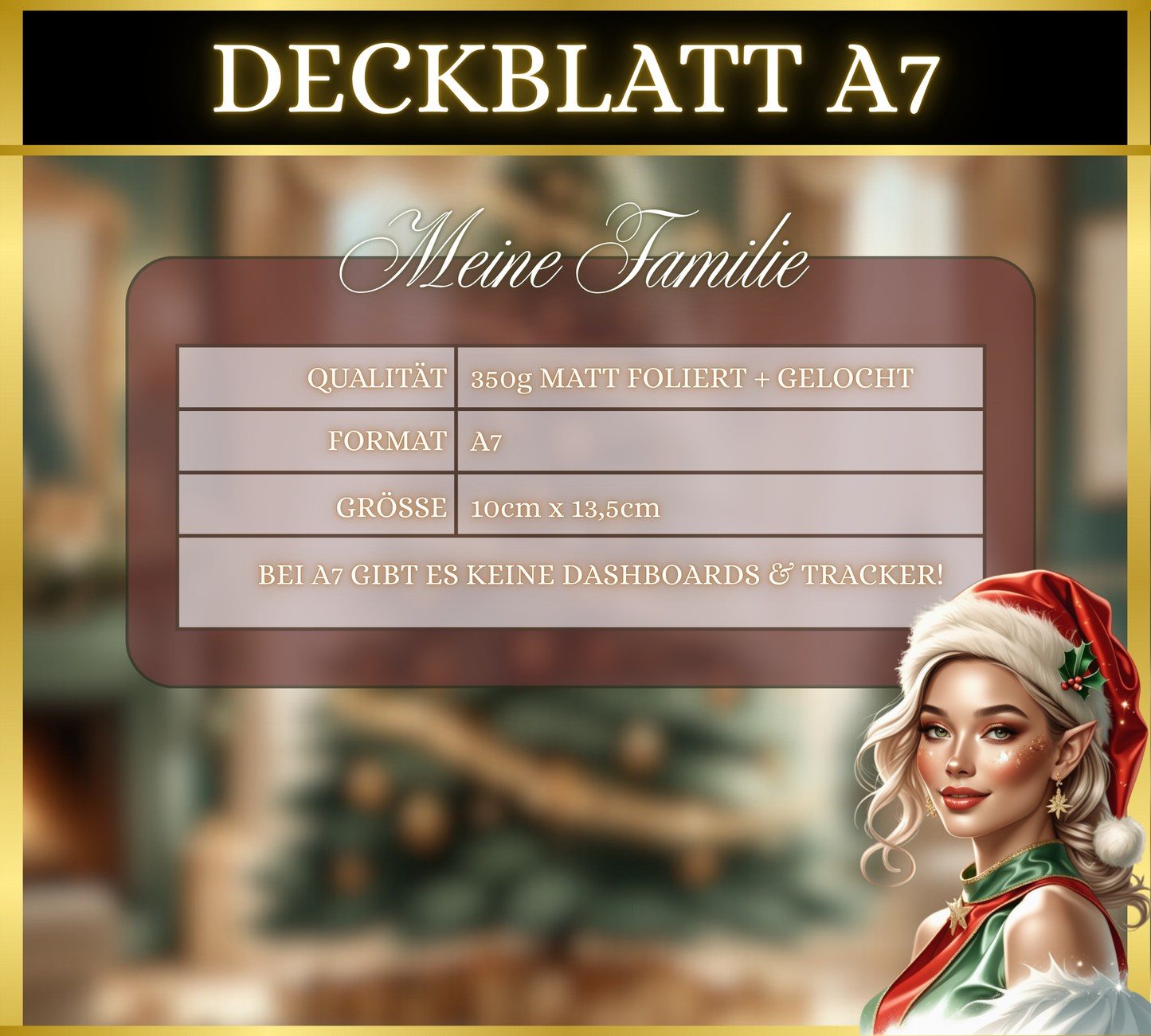 A7 Deckblatt MATT foliert - Christmas