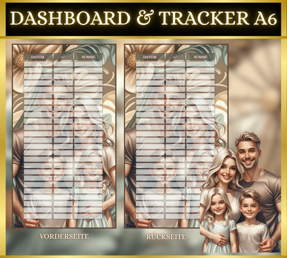 A6 Dashboard & Tracker MATT foliert - Meine Familie