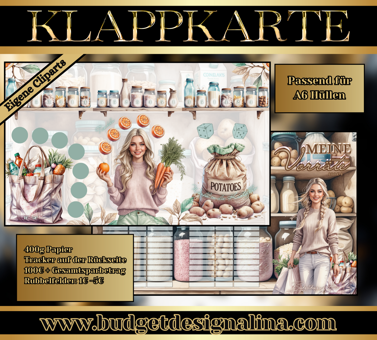 Meine Vorräte 3er Klappkarte
