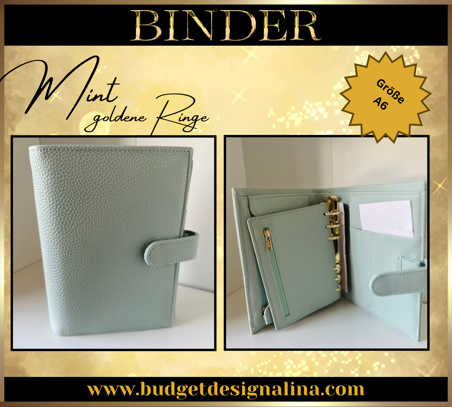 B-WARE A6 Deluxe Binder mit Reißverschluss Flyleaf