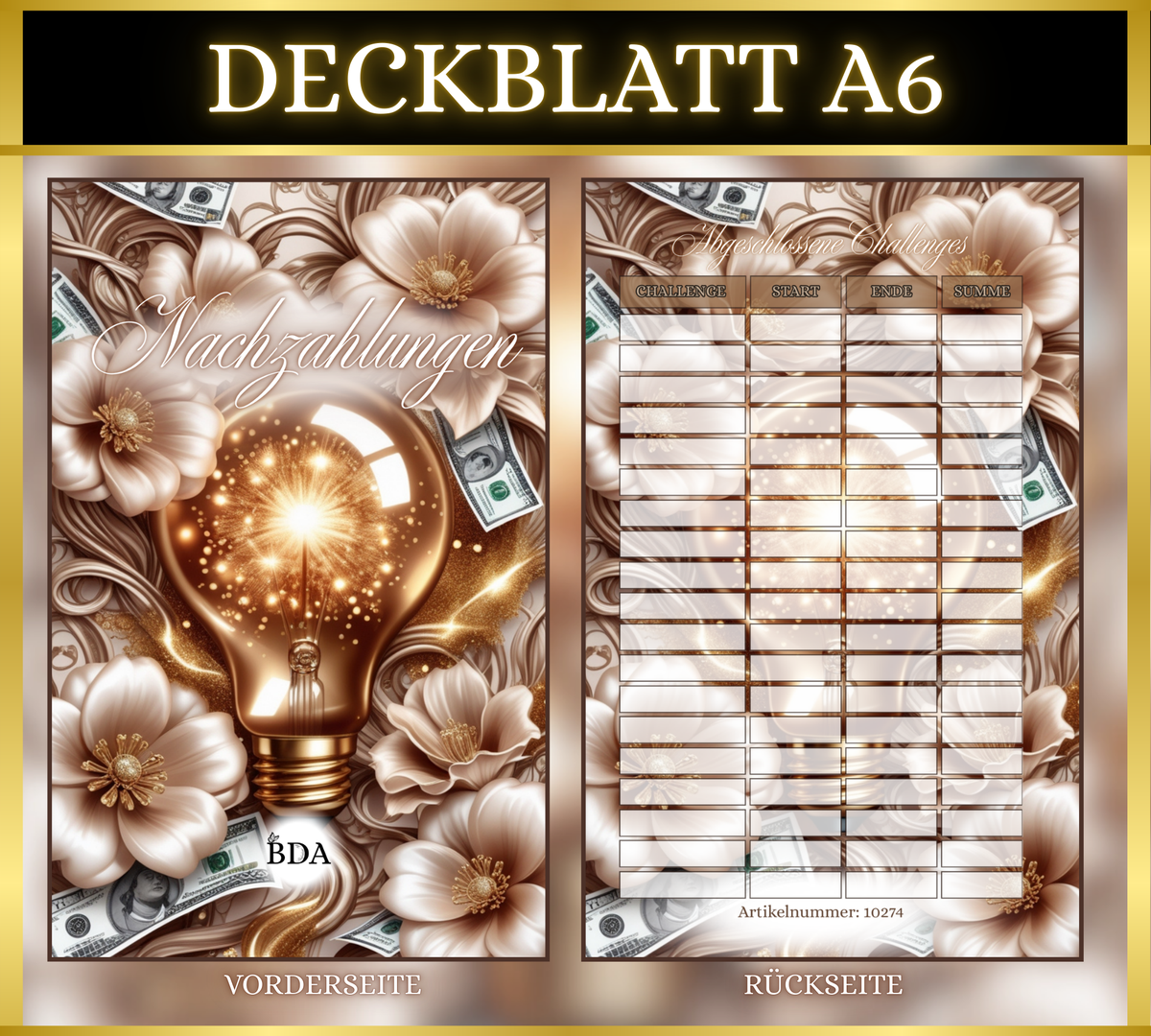 A6 Deckblatt MATT foliert - Nachzahlungen