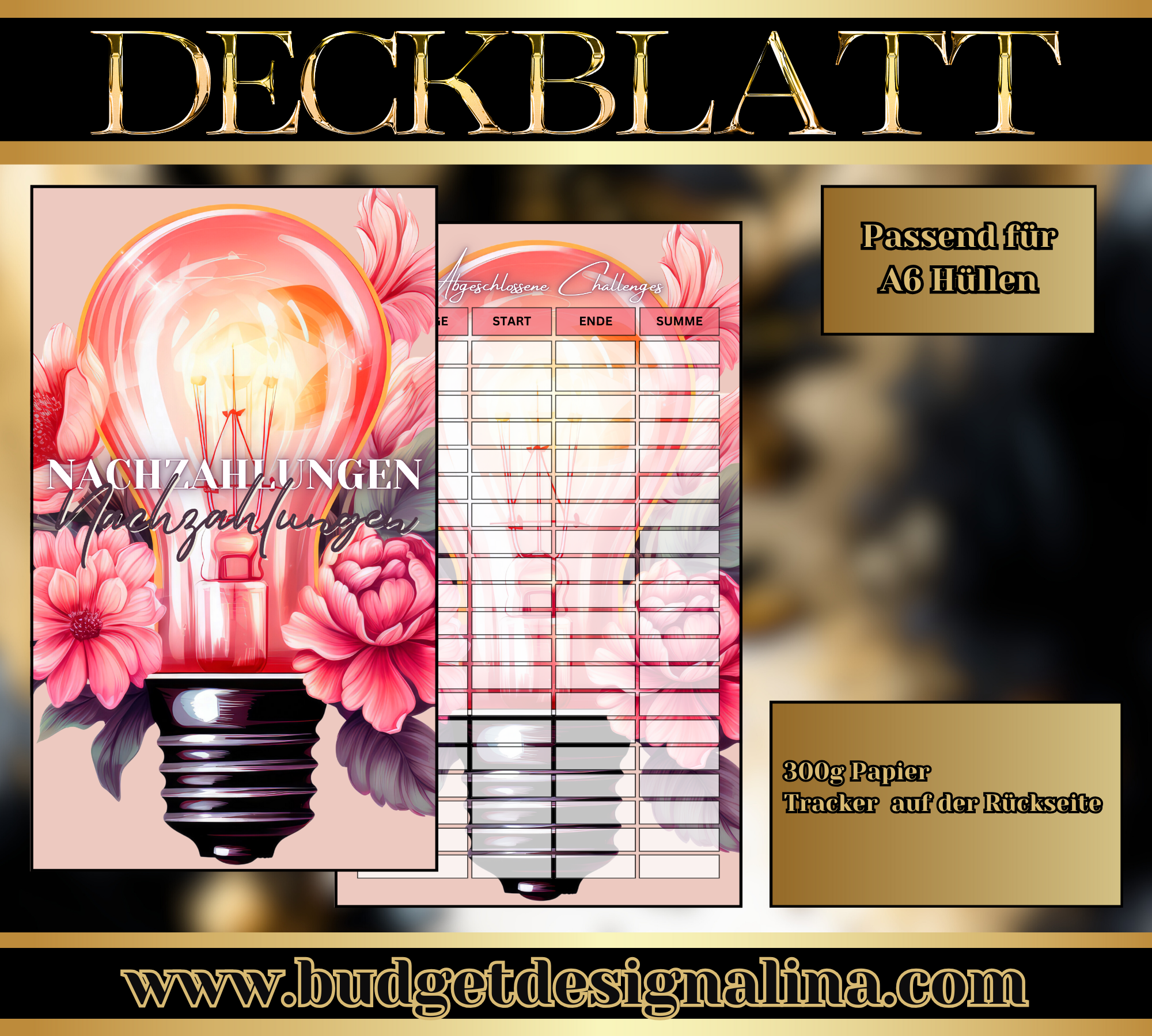ABVERKAUF Deckblätter für deine Sparziele