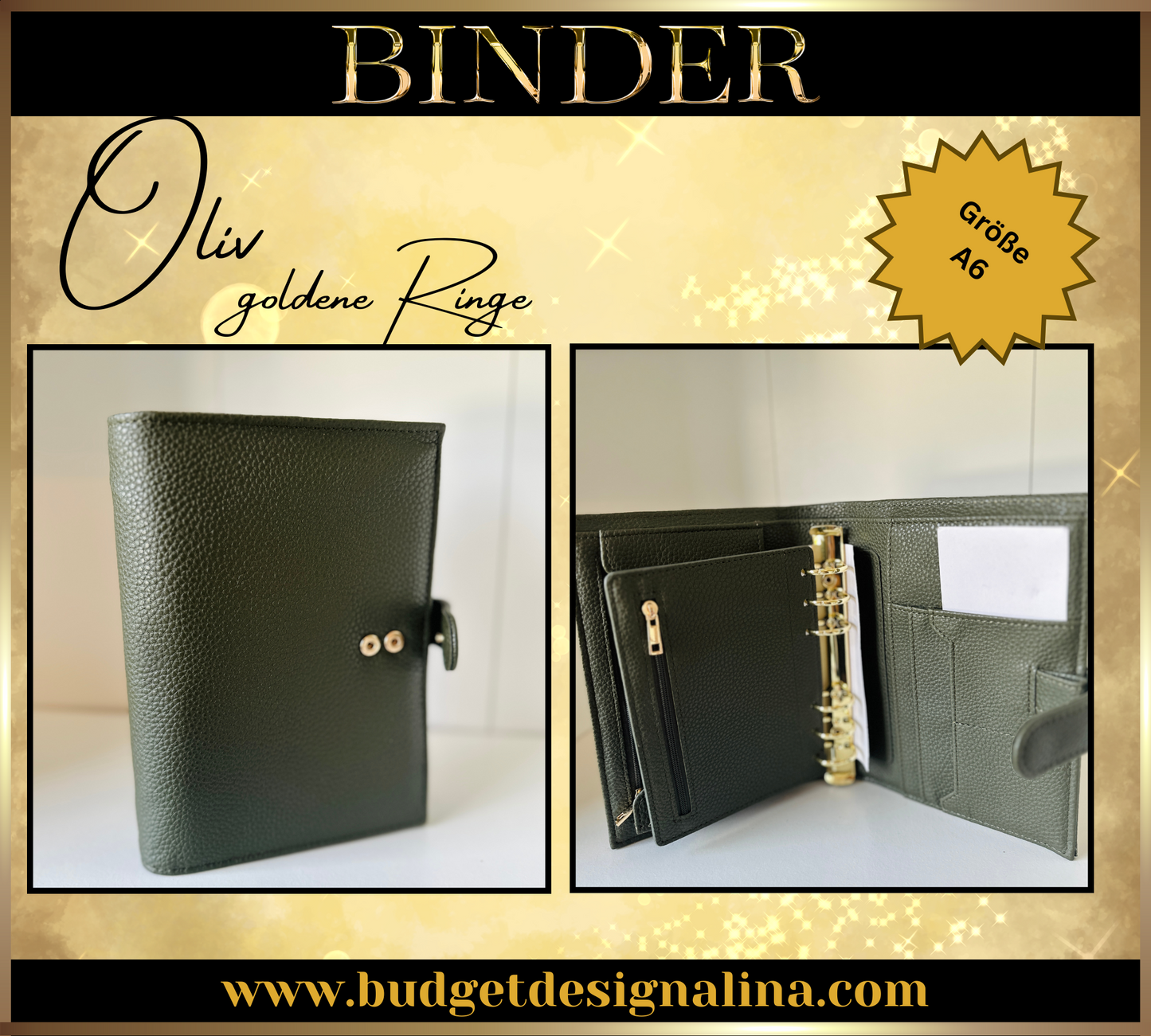 B-WARE A6 Deluxe Binder mit Reißverschluss Flyleaf