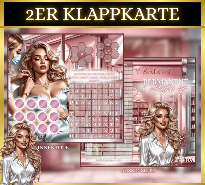 Permanent Make up - 2er Klappkarte (matt foliert)