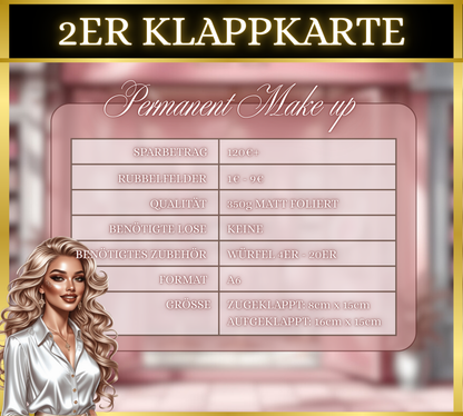 Permanent Make up - 2er Klappkarte (matt foliert)