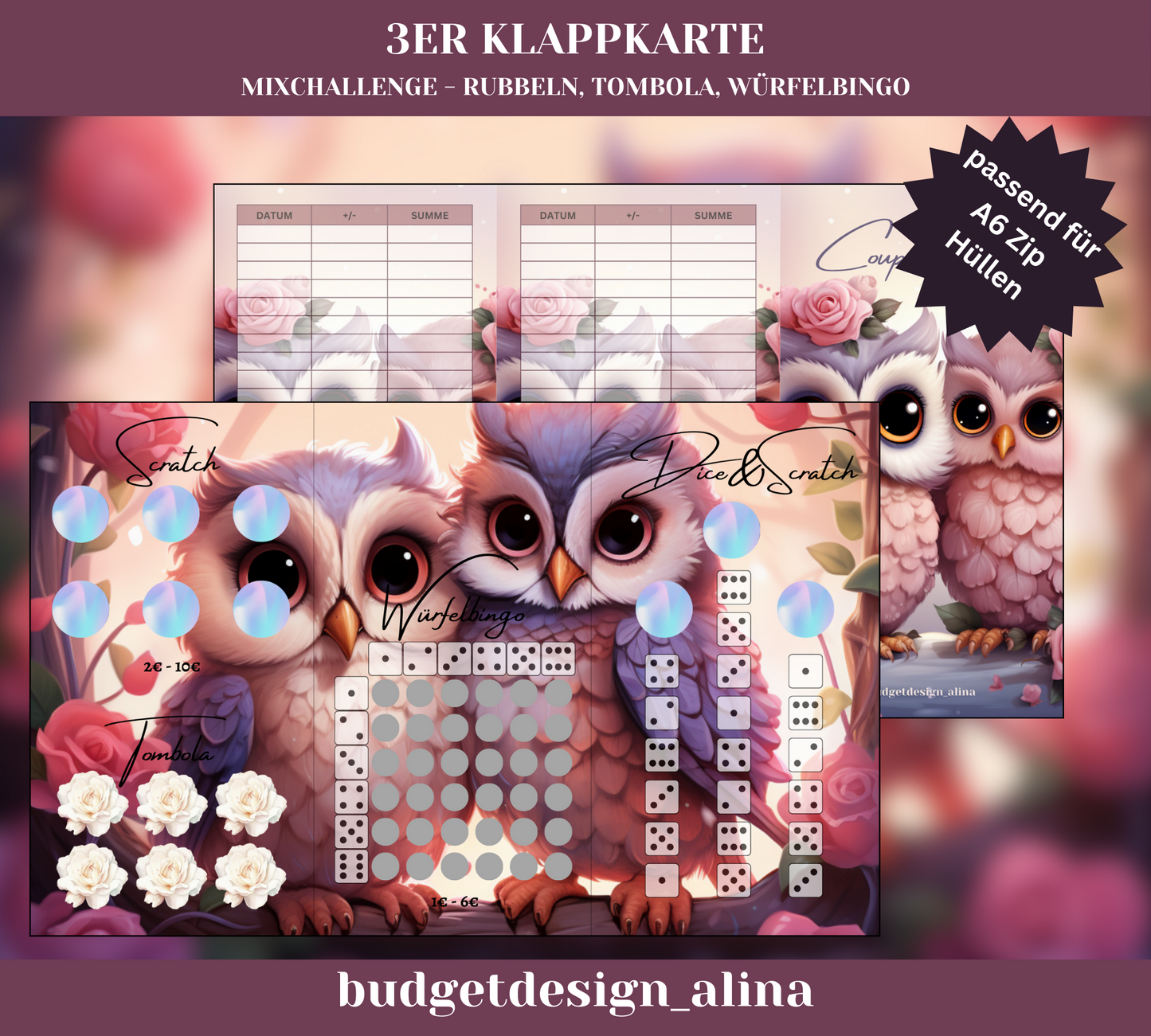 Couple Owl 3er Klappkarte Mixchallenge