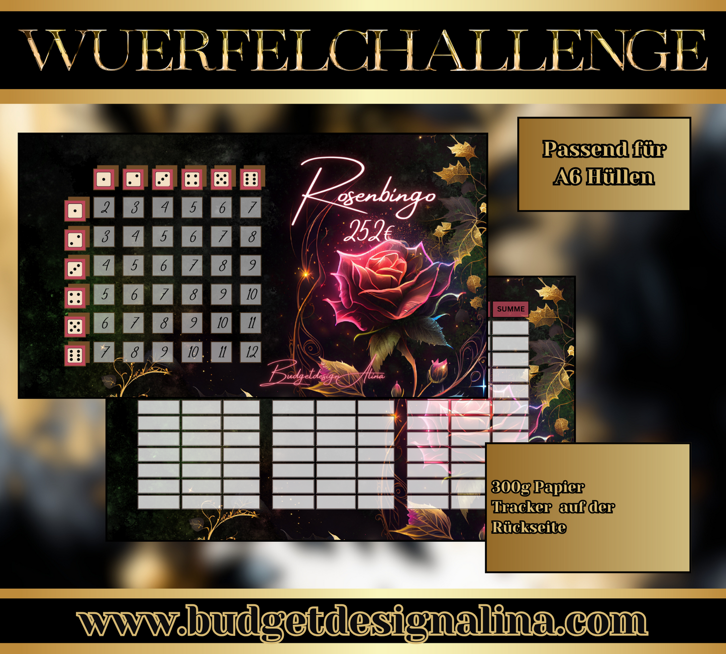 Rosenbingo Würfelchallenge