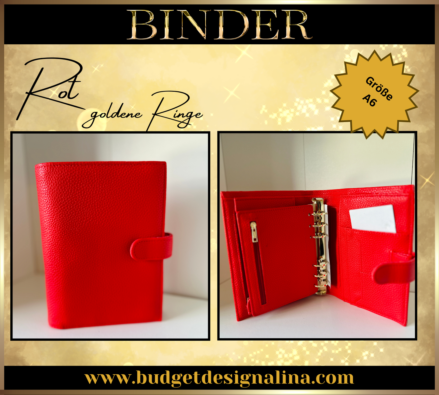 B-WARE A6 Deluxe Binder mit Reißverschluss Flyleaf