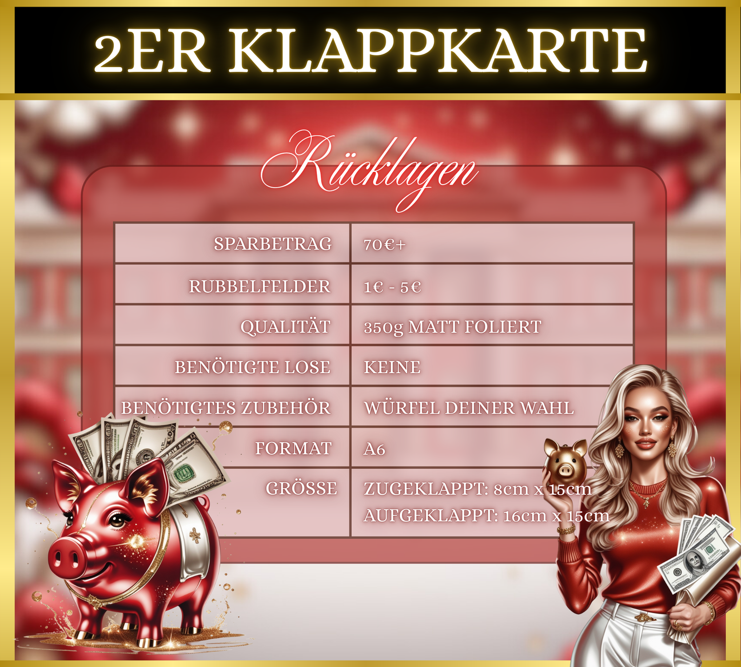 Rücklagen 2er Klappkarte