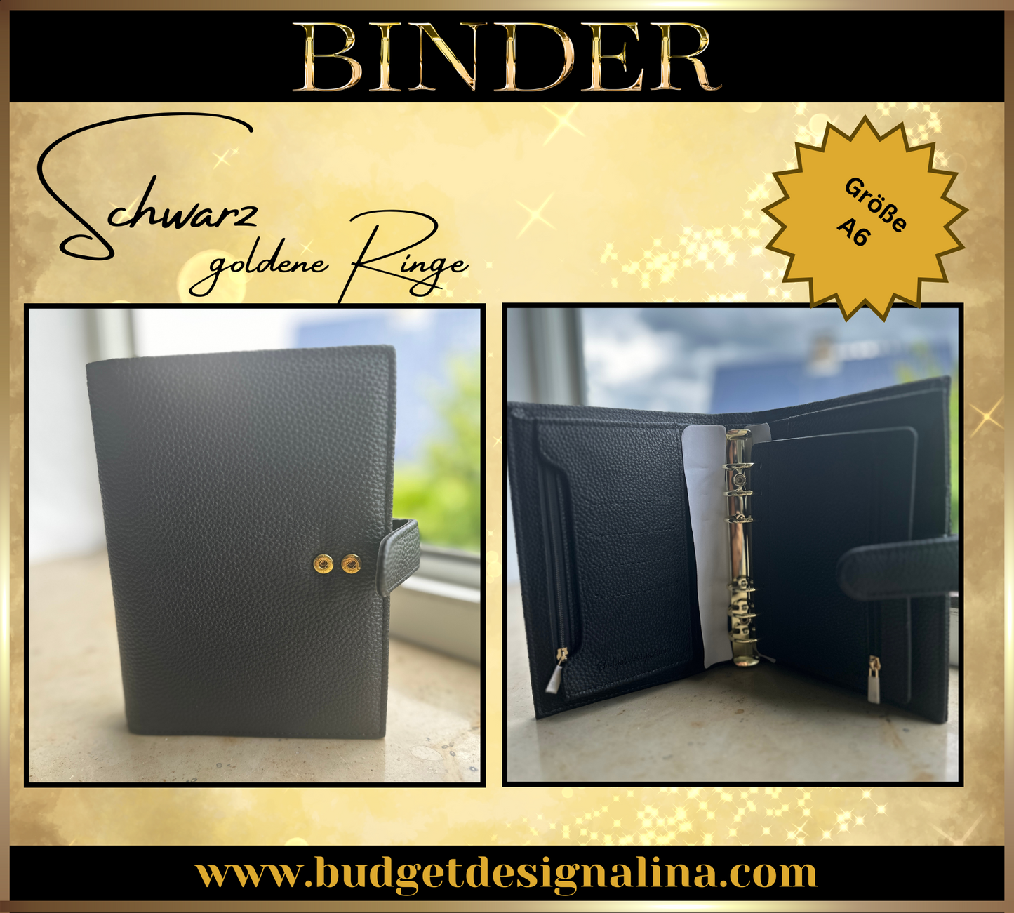 B-WARE A6 Deluxe Binder mit Reißverschluss Flyleaf