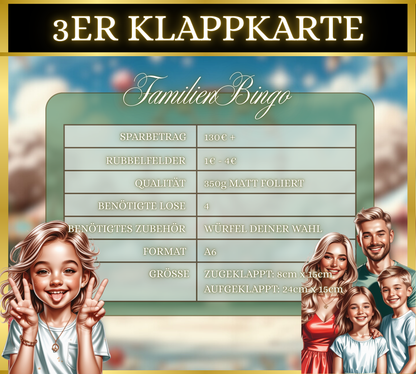 Familien Bingo 3er Klappkarte