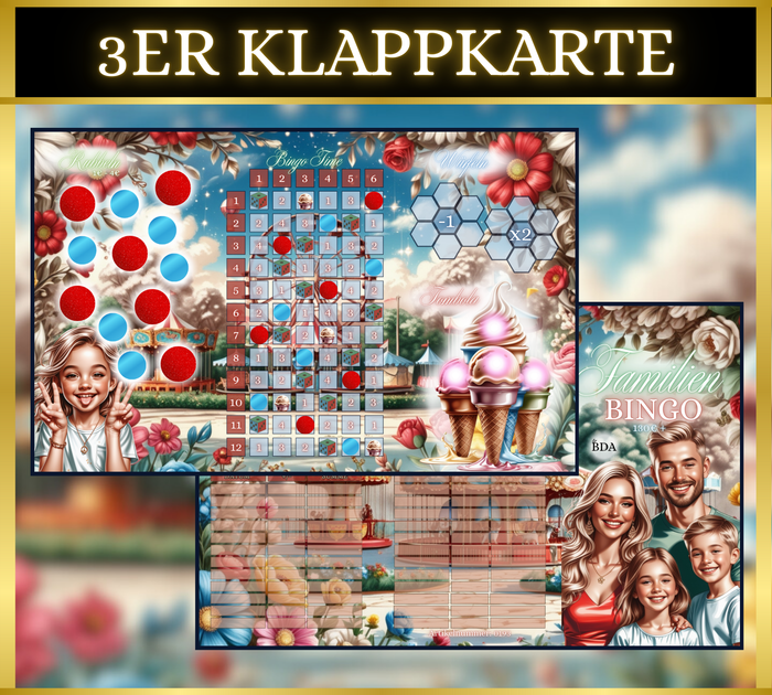 Familien Bingo 3er Klappkarte