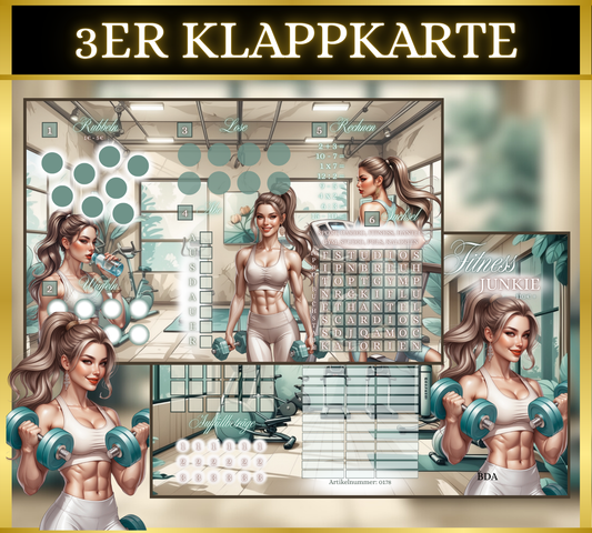 Fitness Junkie 3er Klappkarte