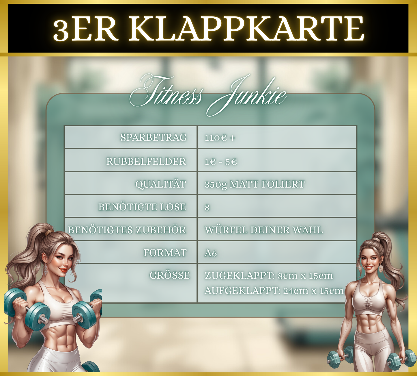 Fitness Junkie 3er Klappkarte